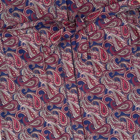 Vintage 90s Burgundy Paisley Robe Made in USA - Picture 6 of 7